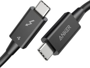 Anker USB-C & USB-C Thunderbolt 4 100W ケーブル 0.7m ブラック 100W出力 8K対応 40 Gbps 高速データ転送 iPhone 16 / 15 MacBook Air Pro iPad Pro/Air 他対応
