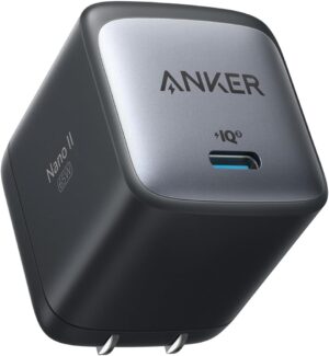 Anker Nano II 65W (PD 充電器 USB-C)【独自技術Anker GaN II採用/PD対応/PSE技術基準適合/折りたたみ式プラグ】MacBook PD対応Windows PC iPad iPhone Galaxy Android スマートフォン ノートPC 各種 その他機器対応 (ブラック)