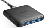 Anker PowerPort Atom III Slim (Four Ports) - 65W 4ポート USB-C 充電器 PowerIQ3.0搭載, PD対応 GaN(窒素ガリウム)採用 iPhone/iPad/iPod/MacBook Air/その他USB-C機器対応 (ブラック)