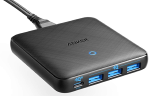 Anker PowerPort Atom III Slim (Four Ports) - 65W 4ポート USB-C 充電器 PowerIQ3.0搭載, PD対応 GaN(窒素ガリウム)採用 iPhone/iPad/iPod/MacBook Air/その他USB-C機器対応 (ブラック)
