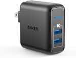 Anker PowerPort 2 Elite (USB充電器 24W 2ポート) 【PSE技術基準適合/PowerIQ搭載/折りたたみ式プラグ搭載/旅行に最適】 iPhone/iPad/Galaxy その他Android各種対応 (ブラック)