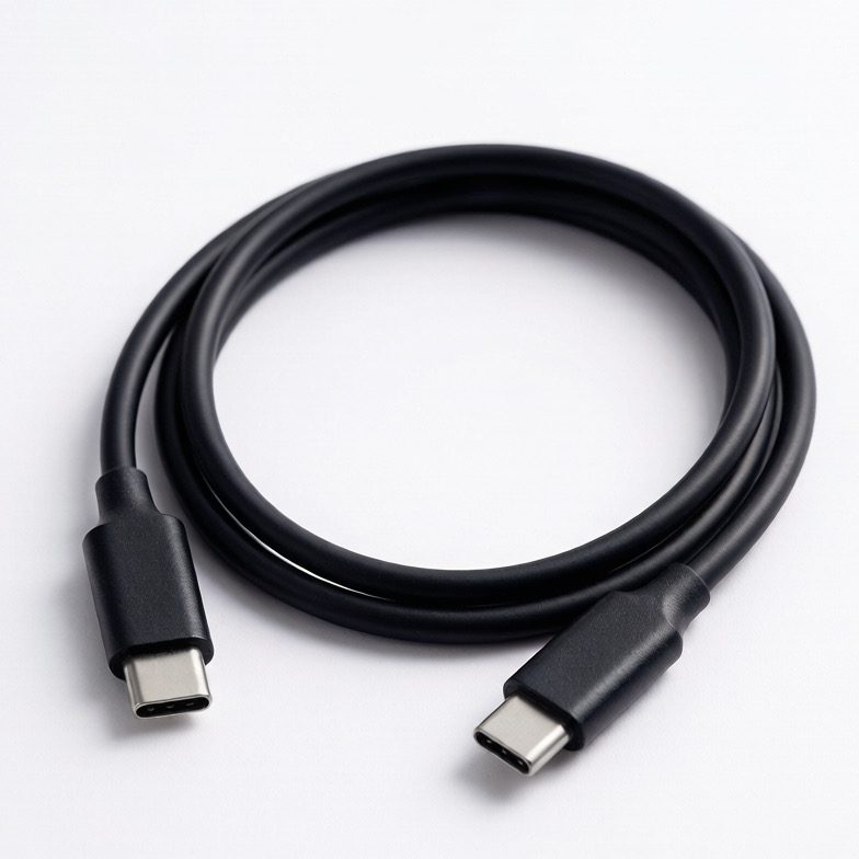 USB-C and USB-C Thunderbolt 4 100W ケーブル 0.7m ブラック 100W出力 8K対応 40 Gbps 高速データ転送 iPhone 16 / 15 MacBook Air Pro iPad Pro/Air 他対応