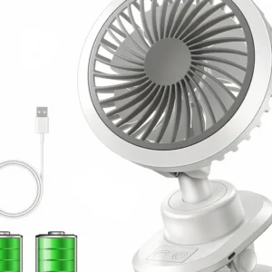 クリップ扇風機 卓上扇風機 充電式 【 7枚羽根ソフト風&3D自動首振り&10000mAh電池内蔵】 USB扇風機 65時間使用可 15db静音 ミニ扇