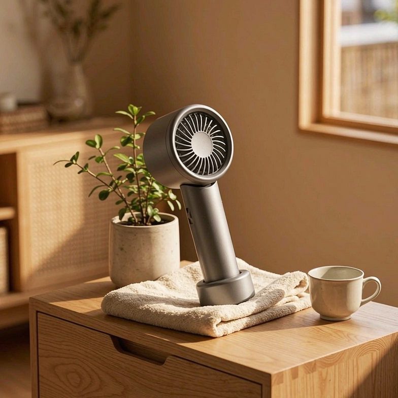携帯扇風機 超高速暴風 【-25℃瞬間冷却・10000mAh大容量】 ハンディファン 冷却プレート付き 100段階風力調節 手持ち/首掛け/卓上/吊り下げ4way 7枚羽根 強力 USB充電式 手持ち扇風機 24時間持続 90°角度調整 ネックストラップ付き LED残量表示 軽量 小型 ミニファン 熱中症対策 暑さ対策 コンパクト 静音 アウトドア オフィス 父の日 ギフト (ダークグレー) - detail 2