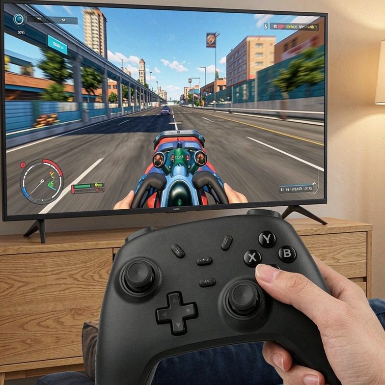 PC コントローラー 無線/有線接続 2.4Gレシバー付き ホール効果スティック RGBライト 1000Hz ポーリングレート TURBO連射 振動調整 800mAhバッテリー PC/Steam deck/Switch/Android/iOSに対応 ブラック - detail 2