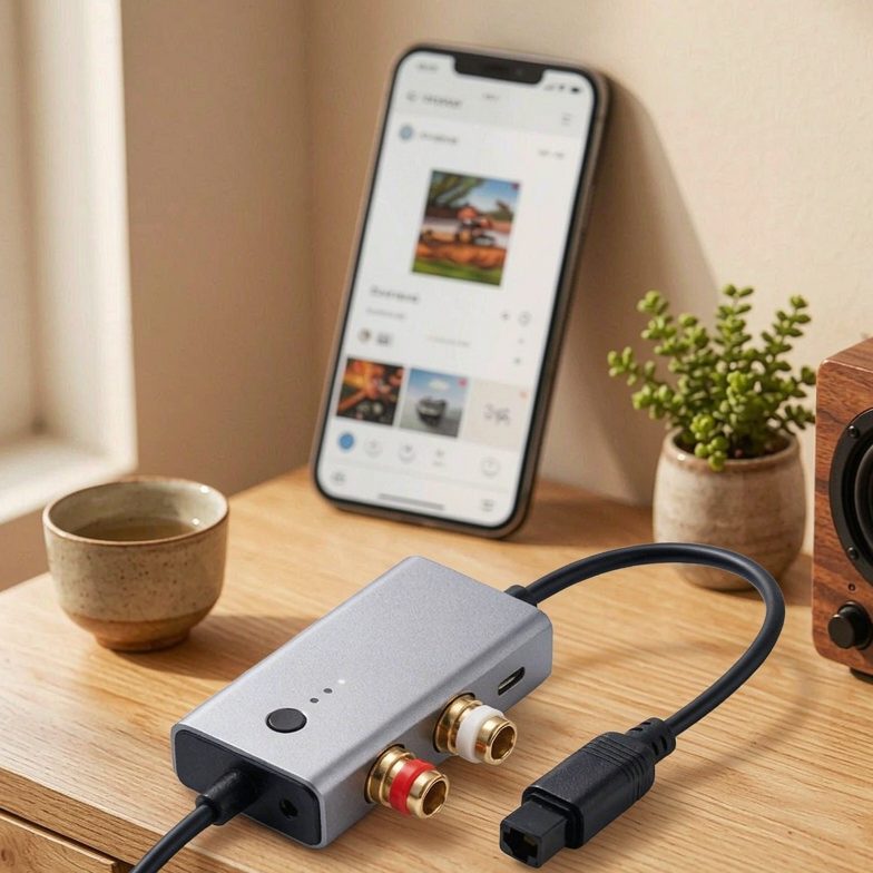 Soundsync Bluetoothレシーバー | トランスミッター レシーバー 2-in-1 Bluetooth 5 AUX RCA 光デジタル接続 対応 - 画像 (4)
